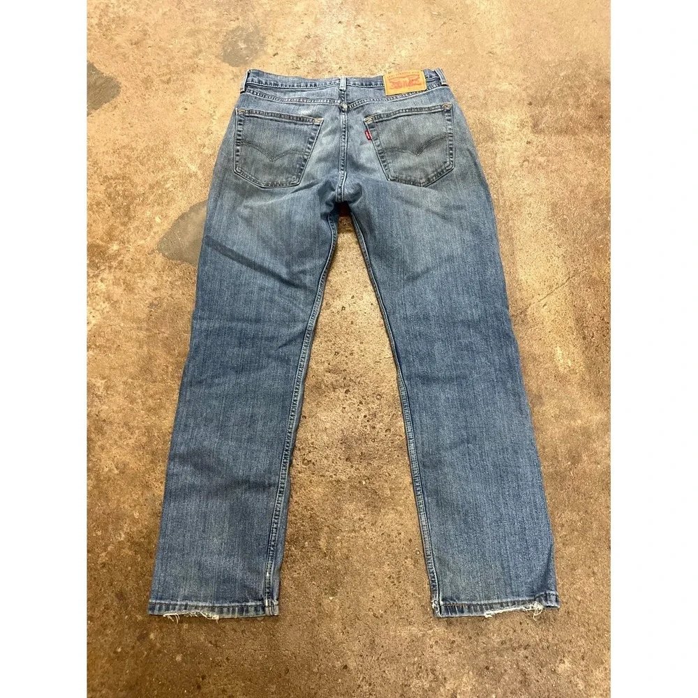 Levi's 505 Straight Leg Jeans Mens 32x30 Blue‎ Denim Cotton Stretch Regular Fit